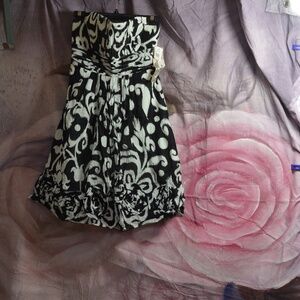 Strapless Black and White  Sundress SZ 10 NWT